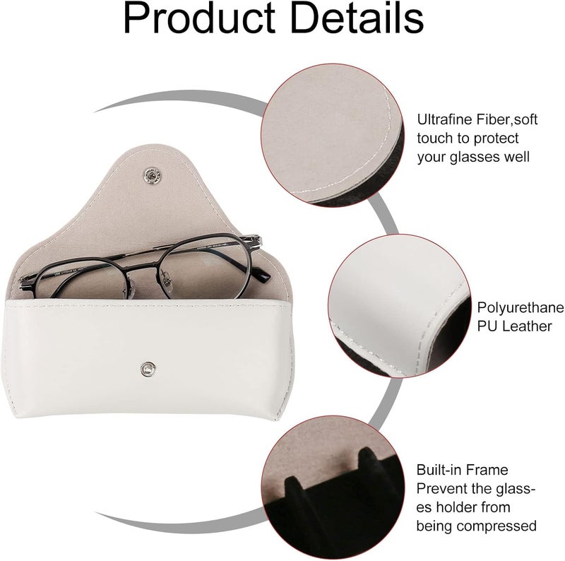 LogHog Portable Leather Glasses Case,Flexible Sunglasses Pouch Slim Case for Women Men Horizontal Eyeglass Case - Image 2